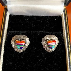 Southwestern style sterling silver/stone earrings